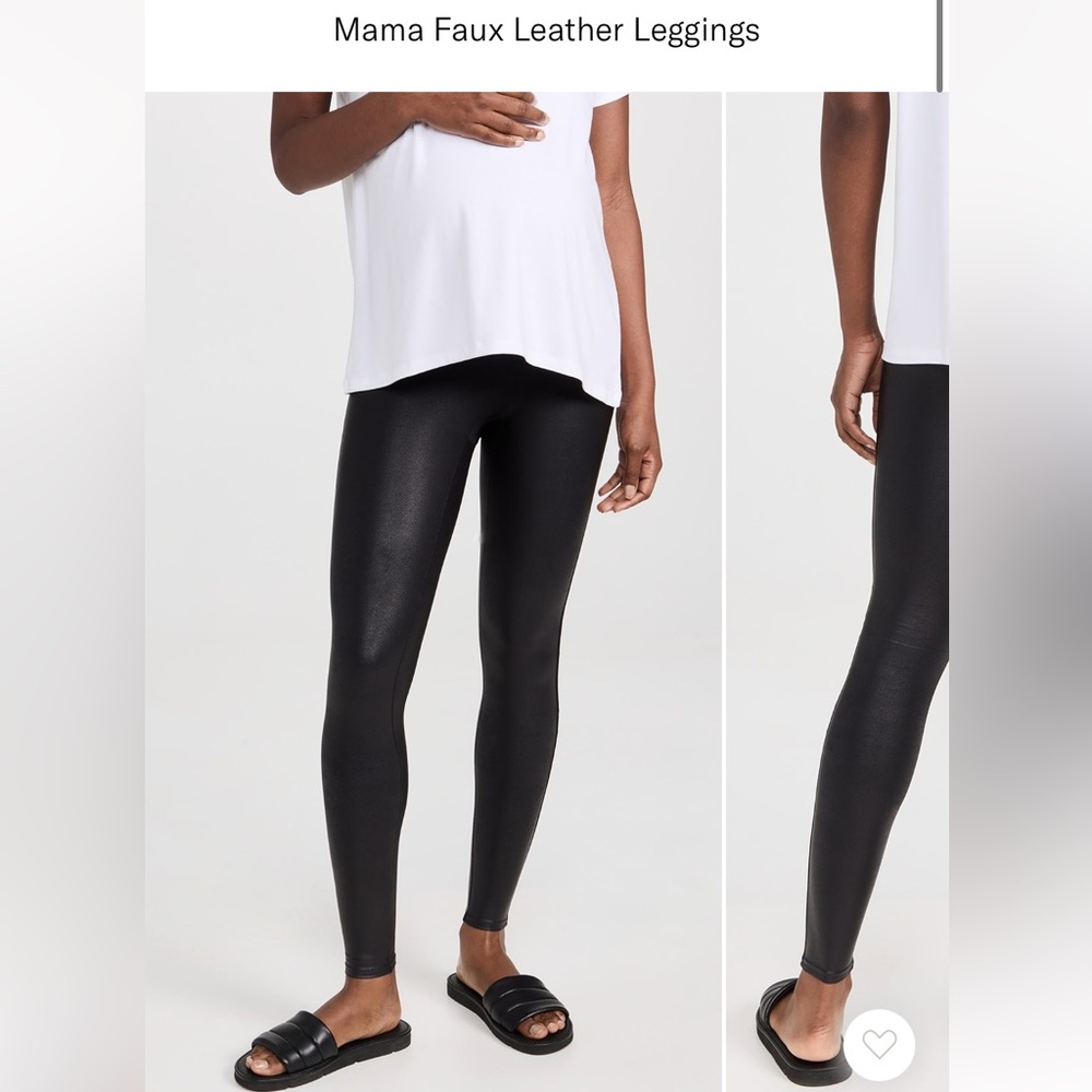 SPANX Mama Faux Leather Leggings - Black